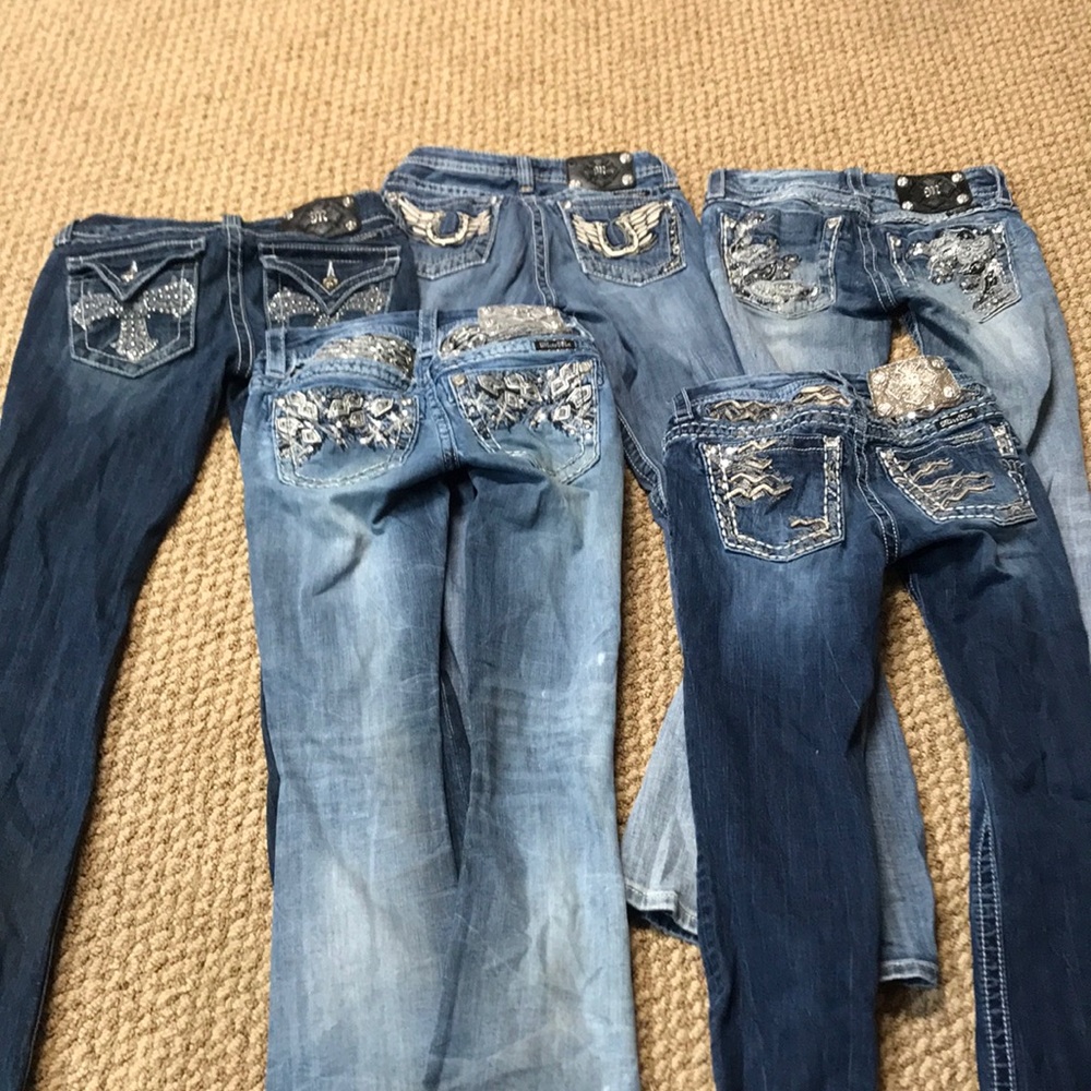 5 pairs of Miss Me Jeans